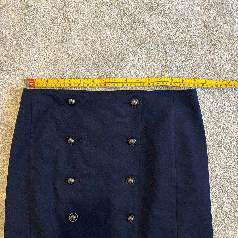 Banana Republic Navy Blue Double Breasted Button Front‎ Pencil Skirt Size 6